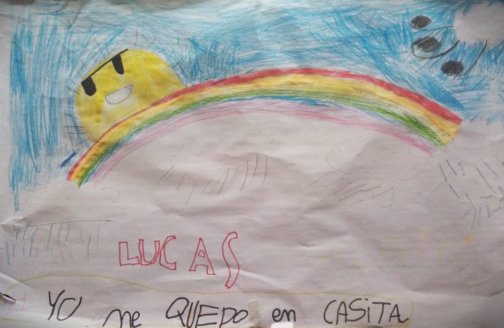 Dibujo de Lucas dedicado al personal sanitario