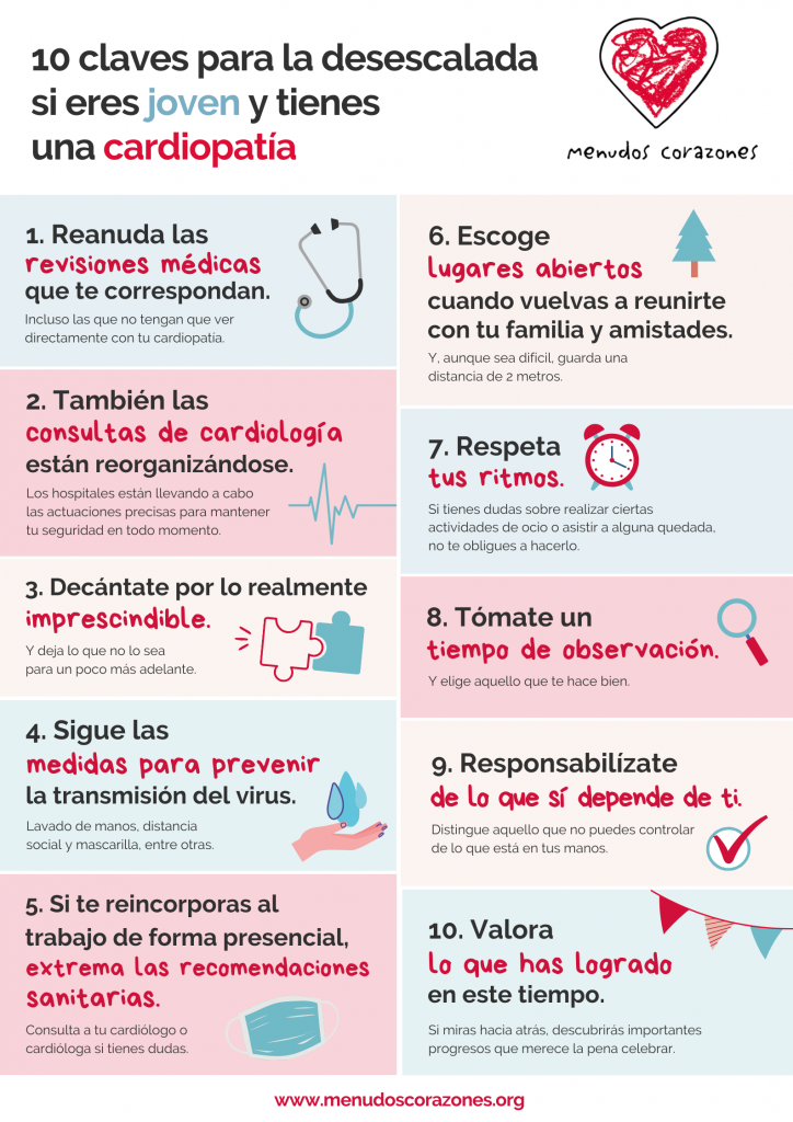 Infografía: 10 claves para la desescalada si eres joven y tienes una cardiopatía