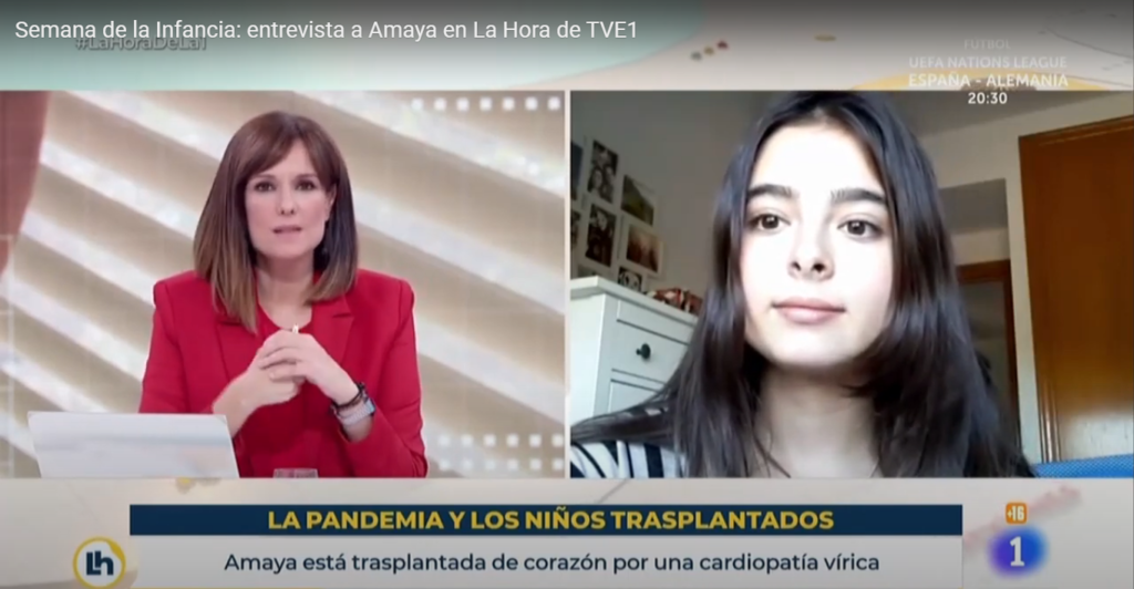 Fotograma de la entrevista de Amaya en TVE