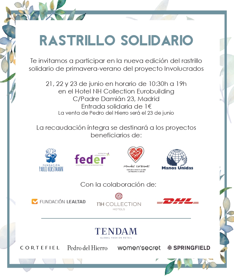 Cartel del rastrillo solidario de Tendam