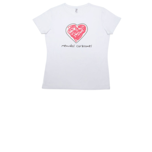 Camiseta Solidaria Menudos Corazones Mujer - Blanco, M
