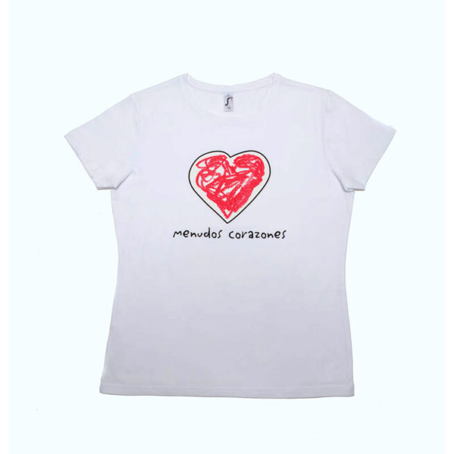 camiseta menudos corazones blanca