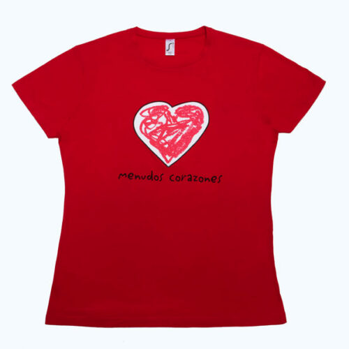 camiseta menudos corazones roja