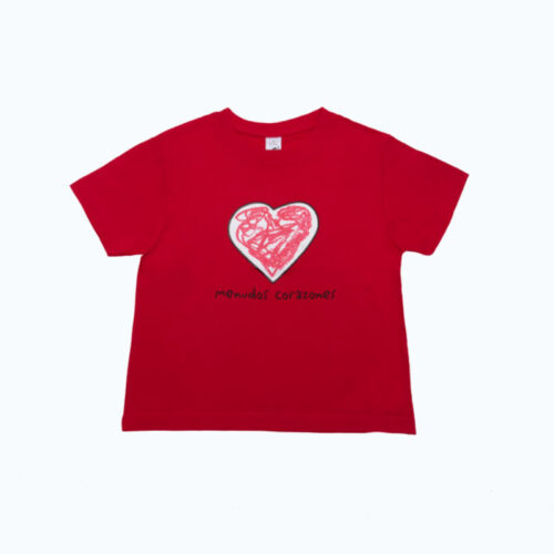 camiseta solidaria infantil menudos corazones manga corta roja