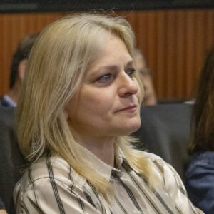 Asistente a la Jornada por las cardiopatías congénitas en el Congreso de los Diputados.