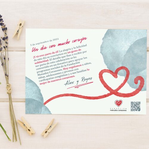 Tarjetas de boda solidarias