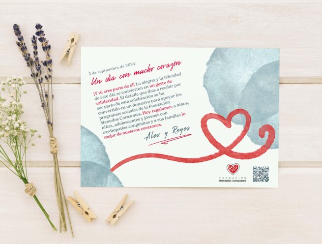 Tarjetas de boda solidarias