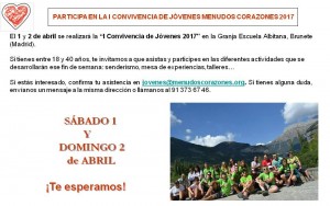 Invitación convivencia Abril jovenes
